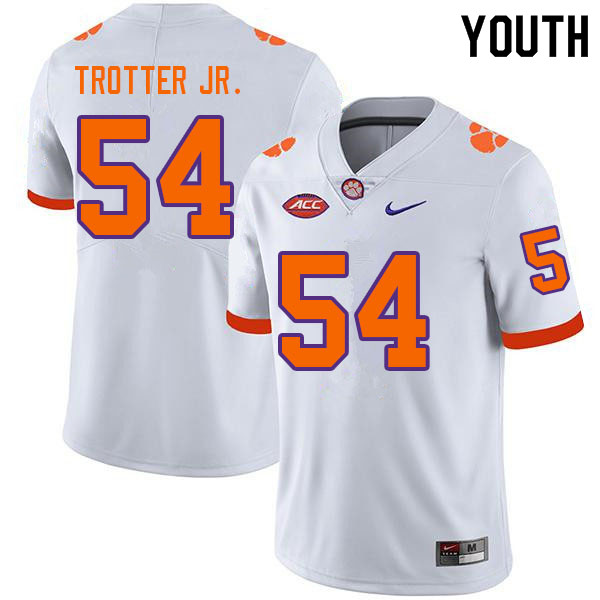 Youth #54 Jeremiah Trotter Jr. Clemson Tigers College Football Jerseys Sale-White - Click Image to Close